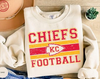 Camiseta vintage de los Chiefs, camiseta de los Chiefs, suéter de Kansas City, camiseta de fútbol americano de cuello redondo, camiseta para el día del partido, camiseta de la prometida de Taylor