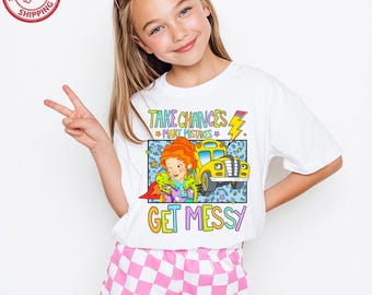 マジックスクールバスTシャツ、新学期スウェットシャツ、チャンスを掴んで失敗して散らかろうTシャツ、ミス・フリズル
