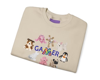 Cute Plush Animal Gamer Sweatshirt | Webkinz Characters Crewneck
