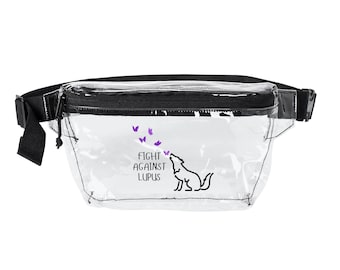 Fight Against Lupus Wolf-ontwerp transparant heuptasje | Doorzichtige heuptas
