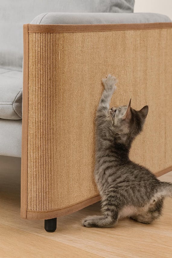 Tapis anti-griffures pour chat – protection canapé & meubles, planche à gratter en bambou solide, durable et esthétique