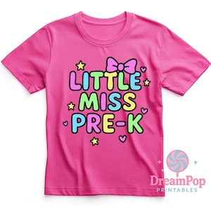 Little Miss Pre-K PNG: Back to School Sublimation Graphic (Digital Download)