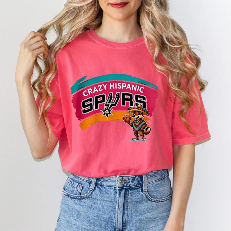 Spurs-fan-t-shirt med latinamerikanskt tema | San Antonio basketmatchdagströja bild 4