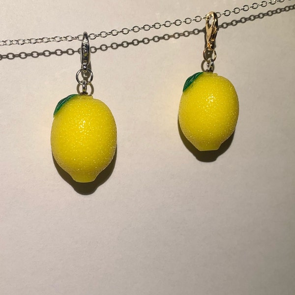 Lemon lemons (9 available)- Charm, Keychain, Stitch Marker, or Bookmark / Book bling jewelry chain