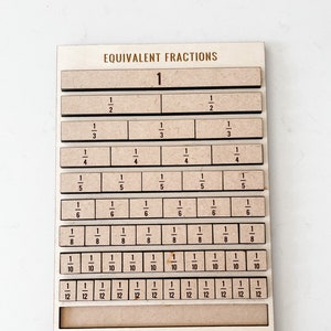 Wood Equivalent Fraction Bar Math Puzzle and Manipulatives