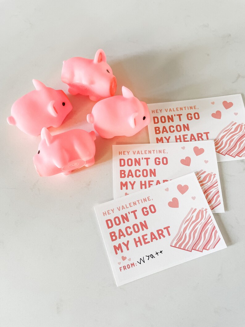 DIY Don't Go Bacon My Heart Printable Valentine and Pig Toy - Etsy