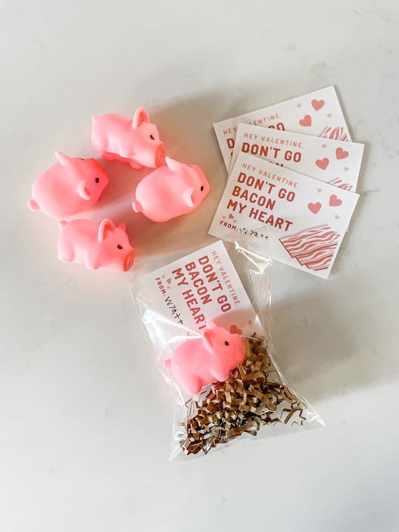 DIY Don't Go Bacon My Heart Printable Valentine and Pig | Etsy