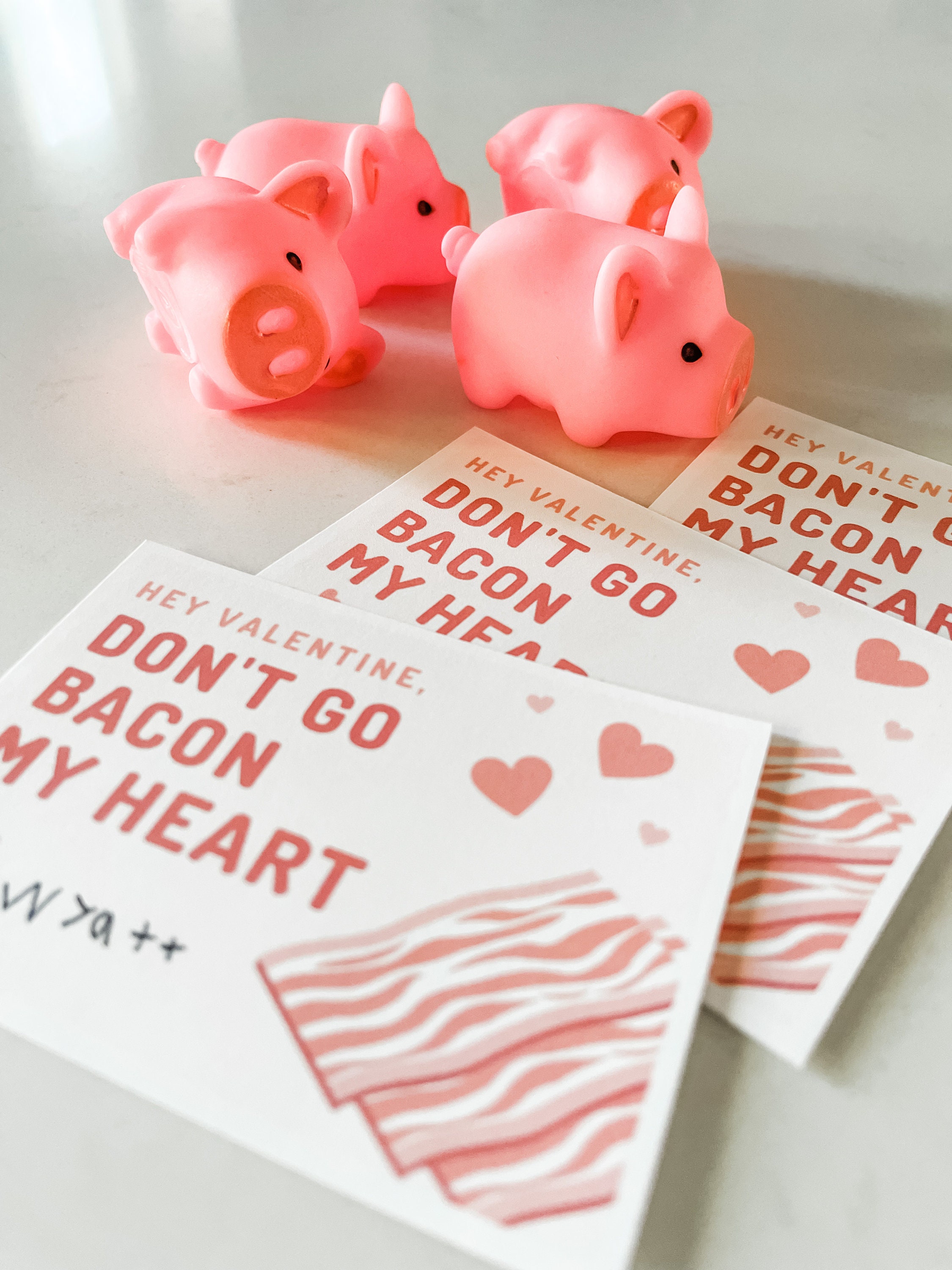 DIY Don't Go Bacon My Heart Printable Valentine and Pig - Etsy
