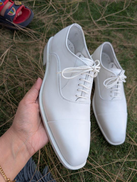 All White shoes handmade leather oxford & wingtips shoes customer demand customize odar