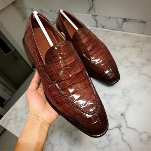 New pure Handmade Leather Loafers: Men&#39;s Cowhide Slip-On Dress Shoes for men