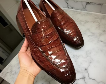 Nieuwe, puur handgemaakte leren loafers: rundleder instapschoenen voor heren