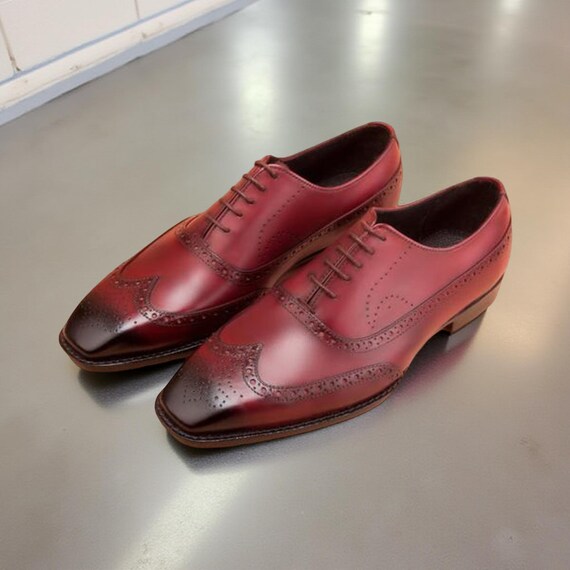 Handmade Leather Oxford Shoes: Red Sole Formal Dress Shoes  display picture 1