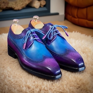 New colour Handmade Two-Tone Leather Brogue Shoes: Men&#39;s Wedding & Party Wear