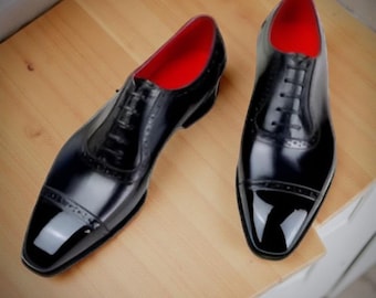 Christian Louboutin zakelijke Oxford-rode zool Formele geklede schoen - zwarte veterschoen met neus