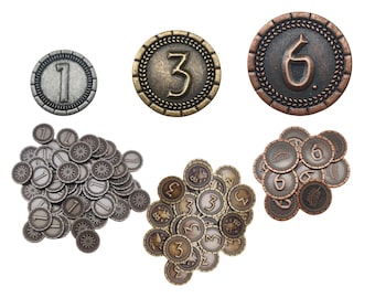 Metal Coin Upgrades für Brettspiele 1, 3, 6 Stückelung