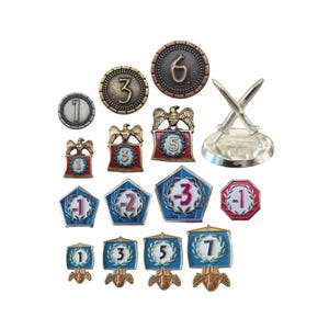 7 Wonders メタルアップグレードコイントークン ミリタリーコンフリクト アルマダ 海戦ボードゲーム