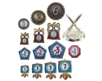 7 Wonders Metall-Upgrade-Münzen-Tokens Militärkonflikt Armada Marine-Brettspiel