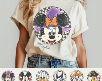 Comfort Colors® Retro Mickey & Friends Halloween Shirt, Disney Characters Halloween Shirt, Halloween Party Tee, Disney Halloween Party Shirt