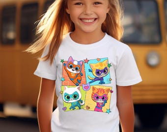 Disney Super Kitties Shirt, Buddy Cat Shirt, Bitsy Cat Shirt, Ginny Cat Tee, Sparks Cat Tee, Disneyland Girls Trip Shirt, Disney Kids Shirt