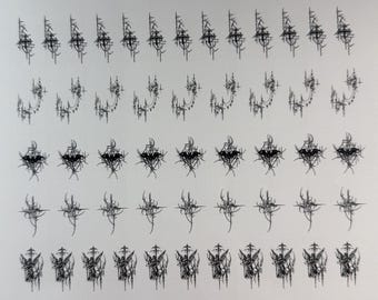 Cybersigilism Nail Decals | Y2K Gothic Water Slide Nail Art Stickers