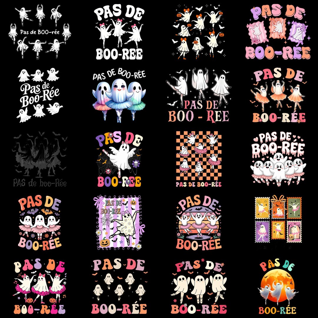 Pas De Boo-rée PNG, Funny Halloween Dance Ghost Clipart, Spooky Ballet ...