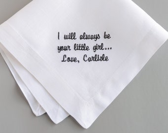 Father's Day Gifts | Hankerchief For Dad | Fathers Day Gift from Daughter Personalized Handkerchief | Custom Embroidered Pocket Square