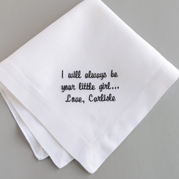 Father's Day Gifts | Hankerchief For Dad | Fathers Day Gift from Daughter Personalized Handkerchief | Custom Embroidered Pocket Square