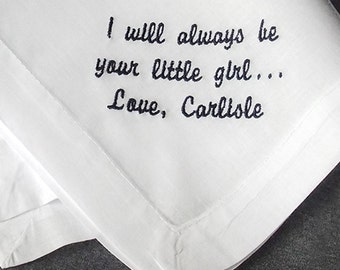 Personalized Handkerchiefs for Father's Day Gift, Embroidered Hanky for Dad from Daughter, Fathers Day Gift Ideas, Custom Hankerchief