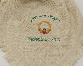 Irish Claddagh Celtic Wedding Blanket Throw for an Inspired Ireland Gift Personalized Wedding Gift