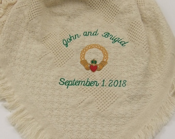 Irish Claddagh Celtic Wedding Blanket Throw for an Inspired Ireland Gift Personalized Wedding Gift