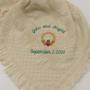 Irish Claddagh Celtic Wedding Blanket Throw for an Inspired Ireland Gift Personalized Wedding Gift