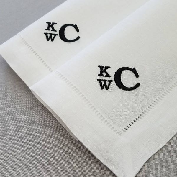 Linen Anniversary Gifts, Monogrammed Handkerchiefs Perfect Anniversary Gift for 4th & 12 Year Anniversary for Men Hankies Personalized