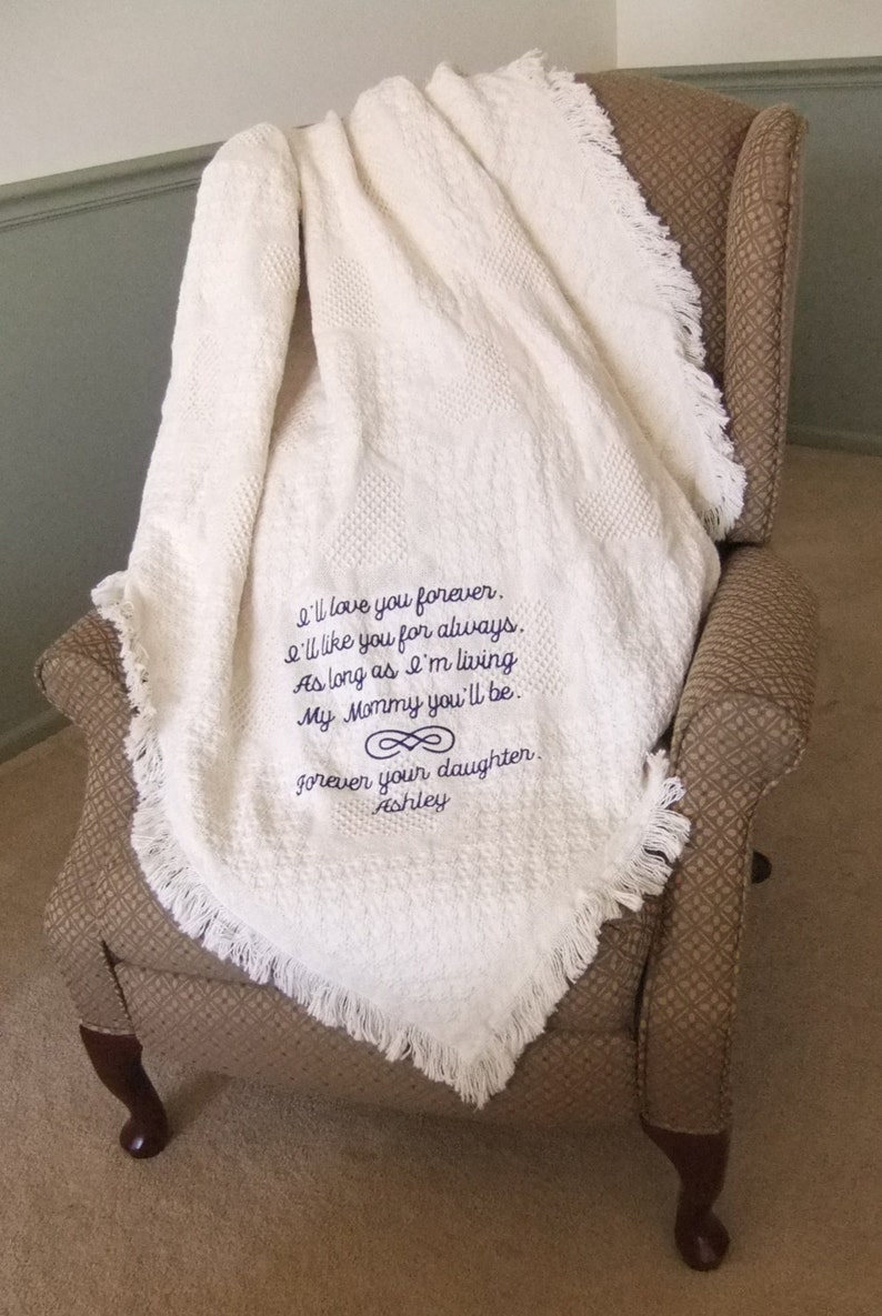 Wedding Gift Personalized Cotton Blanket Embroidered Wedding Etsy