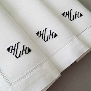 2 Year Cotton Anniversary Gift For Him - Fine Cotton Mens Handkerchiefs - Monogrammed Hankerchiefs - Cotton Anniversary Gift for Husband, 2nd Wedding Anniversary Handkerchief Hanky Hankie Personalized Pocket Square Embroidered