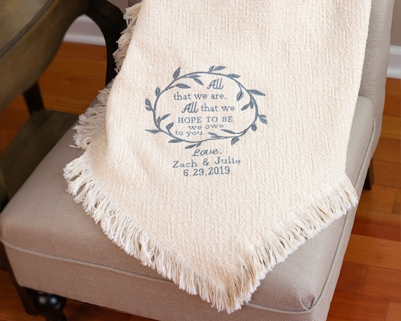 Parents Wedding Gift From Bride and Groom Custom Blanket Throw Personalized Embroidered Blanket Cozy and Warm Etsy