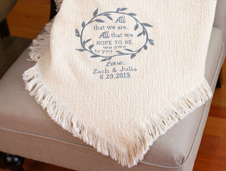 Parent Wedding Gift From Bride and Groom Custom Blanket Perfect Gift From Groom to Brides Parents & From Bride to Grooms Parents image 7
