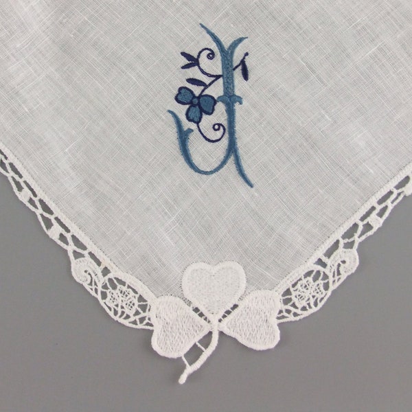 Embroidered Wedding Hankerchief Perfect Gift Idea for Irish Wedding Favor, Irish Embroidered Custom Handkerchief, Personalized Hanky