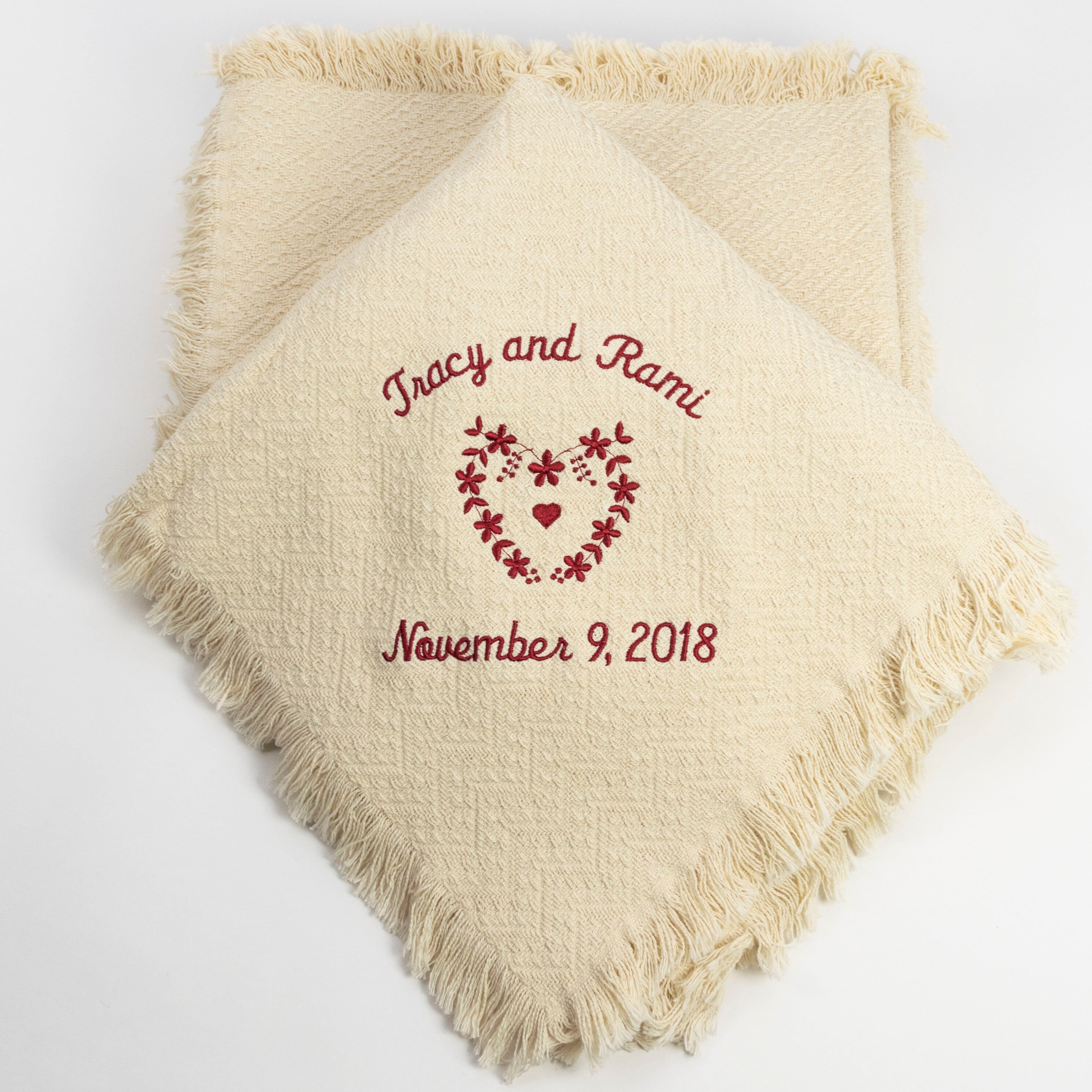 Wedding Gift Personalized Embroidered Wedding Blanket Cotton Etsy