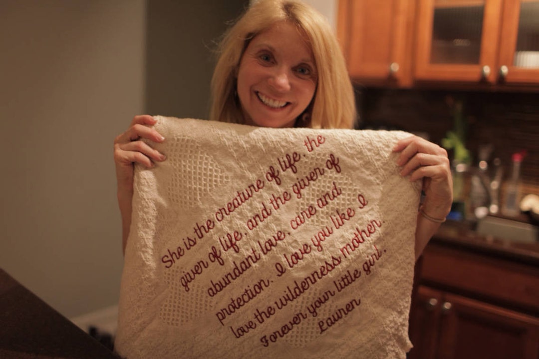 Cotton Throw for Mom From Daughter or Son. Personalized Blanket
