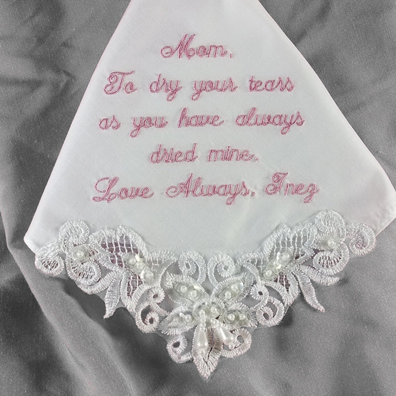 Embroidered wedding handkerchief personalized wedding  etsy Embroidered wedding handkerchief personalized wedding  etsy