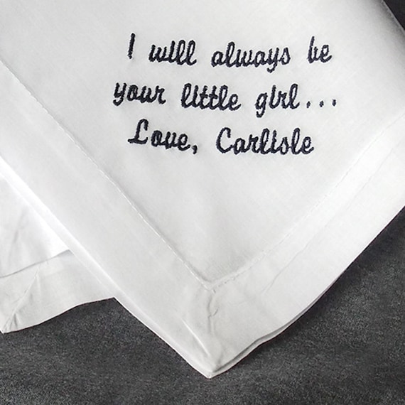 1 PERSONALISED HANDKERCHIEF GIFT DAD DADDY FATHER POPS  PRESENT DAY LOVE HEART 
