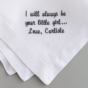 Personalized Handkerchief, Wedding Hankerchief, Fathers Day Gifts, Hankerchief For Dad, Fathers Day Gift from Daughter Personalized Handkerchief, Customized Pocket Square, Embroidered Pocket Square, Hanky, Hankie, Monogrammed Linen Handkerchief