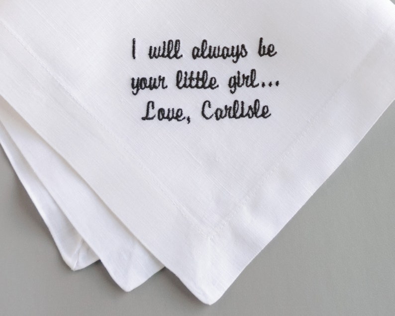 Personalized Handkerchief, Wedding Hankerchief, Fathers Day Gifts, Hankerchief For Dad, Fathers Day Gift from Daughter Personalized Handkerchief, Customized Pocket Square, Embroidered Pocket Square, Hanky, Hankie, Monogrammed Linen Handkerchief