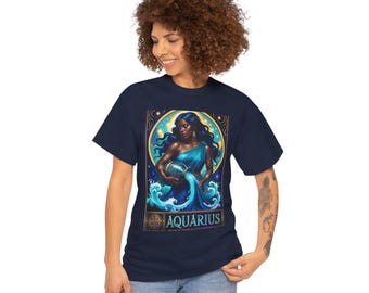 Artistic Aquarius T-Shirt: Celestial Zodiac Graphic Tee