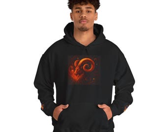 Ember Swirl Unisex Hooded Sweatshirt - Cozy Fire-Inspired Pullover Jumper, Warm Autumn Apparel, Gift for Nature Lovers, Comfortable Lounge