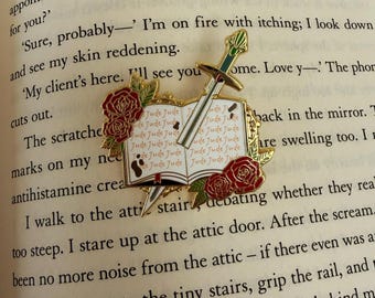 Rose Sword Enamel Pin – The Cruel Prince Inspired Brooch | Bookish Jewelry Gift for Fantasy Readers & Fans