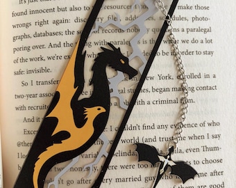 Acryl Drachen Lesezeichen – Blitz Design | Vierte Flügel inspiriert Lesezeichen |Fantasy Buchliebhaber Geschenk für Leser & Fans