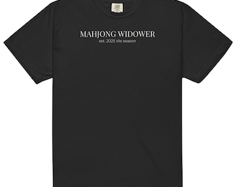 Mahjong Widower Shirt | Comfort Colors 1717 | Cream Print Mahjong Tee | Funny Mahj Apparel | Mahjong Gift