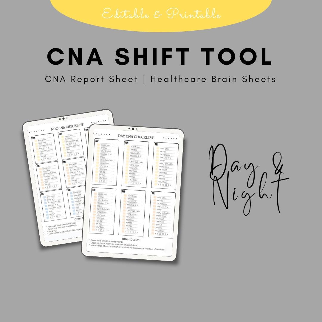 Cna Pull Rotation List.pdf CNA Shift Planner: Editable Checklist for Caregivers (printable/digital ...