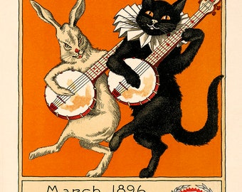 The Black Cat Poster - 1896 - Etsy